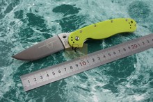 New Ontario RAT Model 1 Big Size Folding knife AUS-8 Blade Yellow G10 handle High Quality Original Box Camping Survival EDC tool
