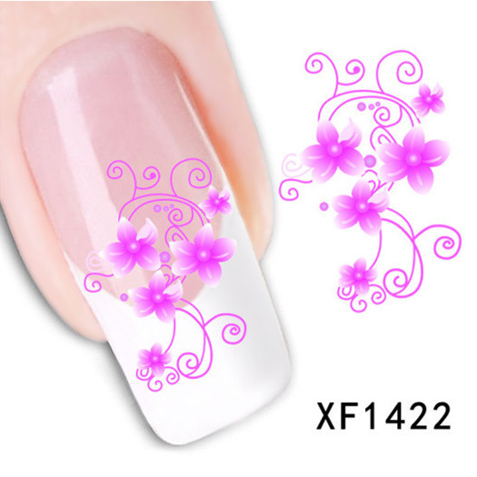 New Fashion Style Watermark 1 Sheet 3D Design Cute DIY Pink Flower Nail Art sticker Nail