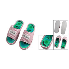 COFA Pair Striped Health Care Foot Acupoint Massage Flat Slippers for Lady