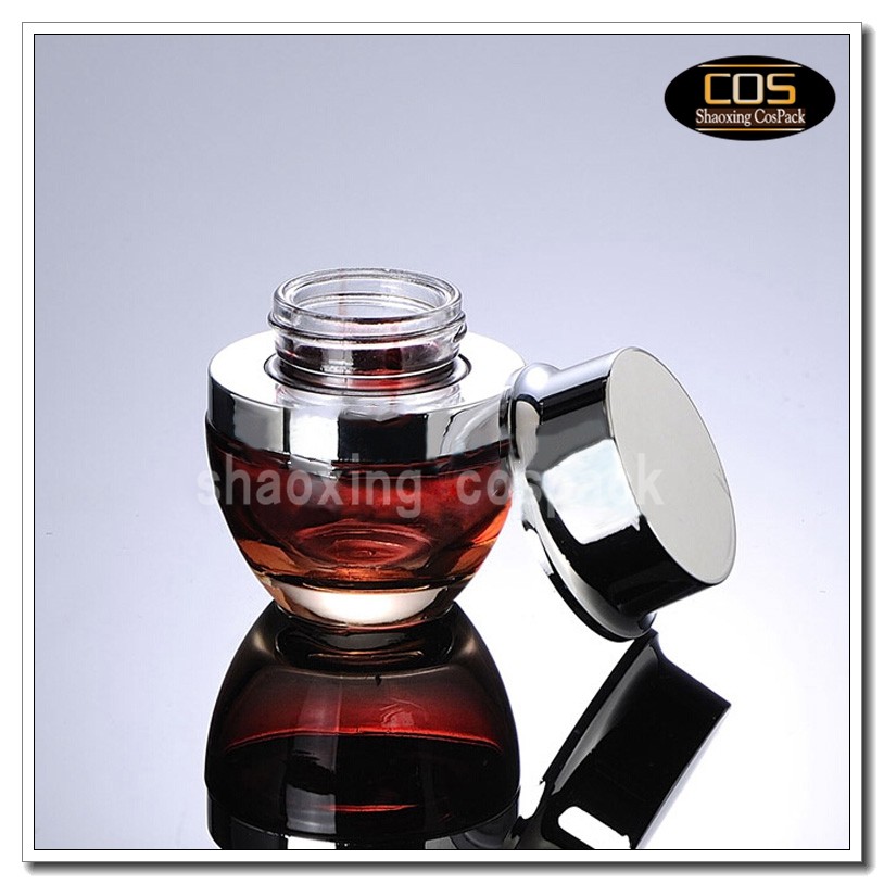 JGX40-30ml red cosmetic jar glass (2)