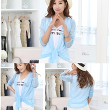 2016 Cardigan Women Candy Color Knitted Blouse Female Long Sleeve Summer Sun Protection Clothing Anti Sun Fashion Tops H132