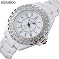 Women Fashion Quartz Watches with Diamond 2017 Bracelet BOAMIGO White Brand Dress Wristwatches Female Clock Relogio