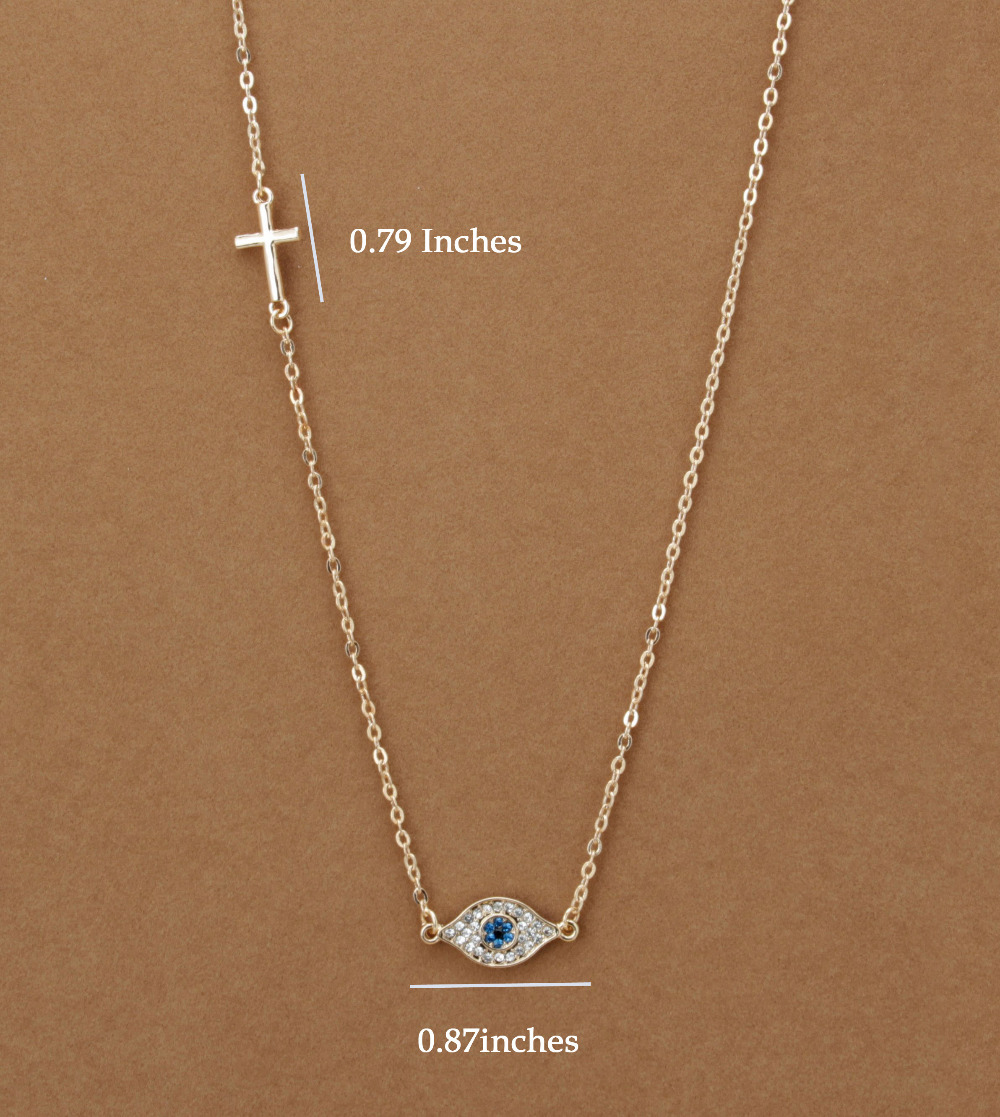 Fashionable Cross cross Charm necklace Evil Pendant  evil Eye with Necklace eye Evil charm Eye