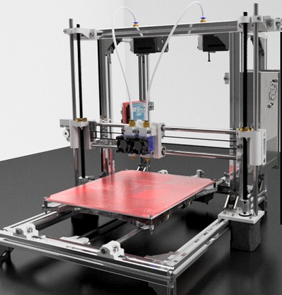 3d printer aluminum prusa i3 diy kit reprap TWO EXTRUDRS