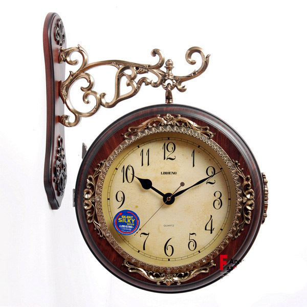 Extra large 37 fashion double faced clock two sides clock rustic