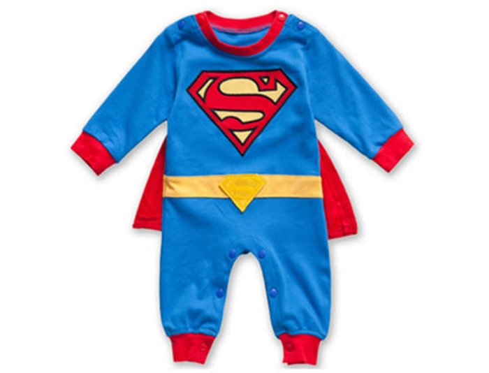 Superman Long Sleeve Baby Boy Dress Romper Halloween New Jumpersuit Costume Freeshipping
