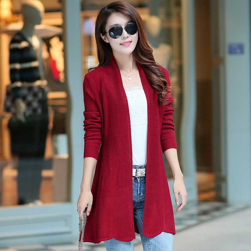 New Arrive in 2015 new ladies  versatile solid color long size sweater womens coat 1442263673 christmas knitwear