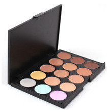 Free Shipping New 15 Colors Contour Face Cream Makeup Concealer Palette Powder Brush Makeup Tools FATE