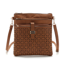Women Flower Carved Hollow Out Vintage Messenger Corssbody PU Leather Flap Bag Casual Shoulder Bags Girls Gifts Fashion Designer