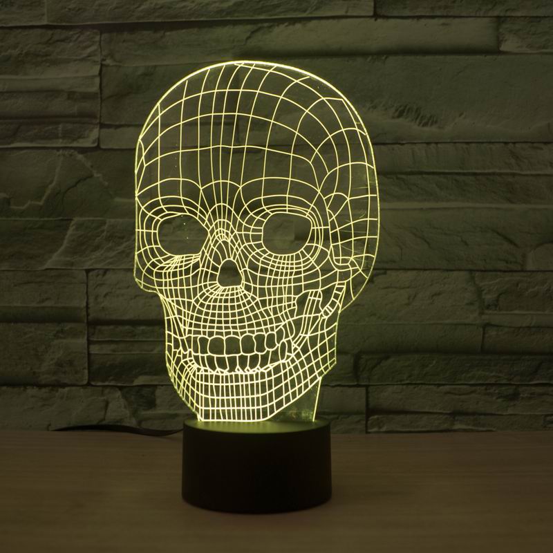 3D illusion skull shape skeleton shape LED night light lamp JC-2815