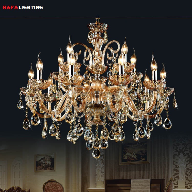 Free Shipping 15 Arms crystal chandelier Light Luxury Modern crystal Lamp chandelier Lighting champage Crystal Top