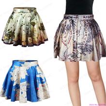 New Women Pleated Short Skirts Hobbit Map Pettiskirt Tennis Miniskirt A-line Sport SkirtsHot Summer Egypt Map Skirts Printed