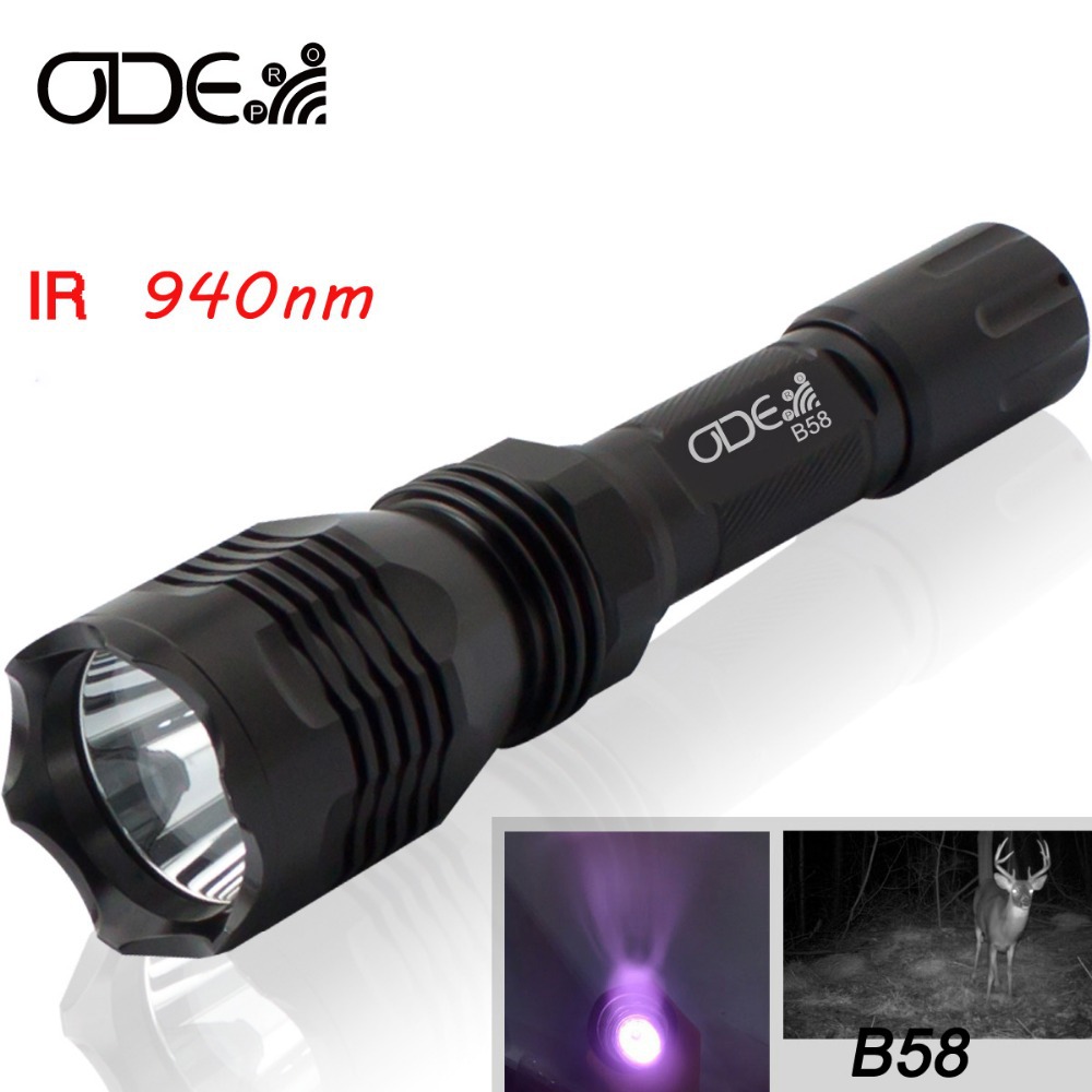 High intensity led flashlight zoom, ir light flashlight suppressor