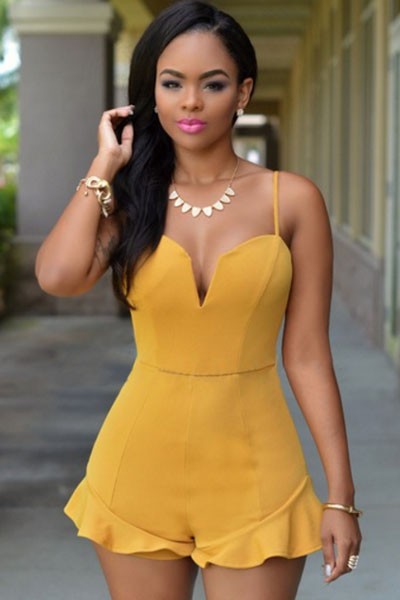 Yellow-Sweet-Ruffle-Romper-with-Spaghetti-Straps-LC60711-2