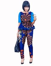 2 Piece Set Women Pant and Top African Print Pants Custom Printed Africa Women Blazer And Pants African Wax Set BrandWY492