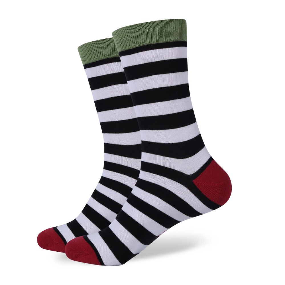 New style colorful Stripes men s combed cotton socks brand man dress knit socks Wedding Gifts