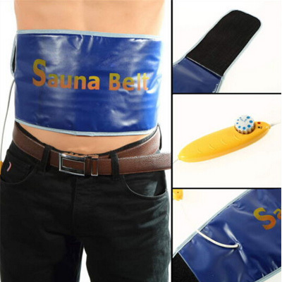 Sauna Belt Far Infrared Fat Cellulite Burner Heat Type Slimming Fitness Waist Sweat Belt Blue Quick