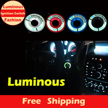 New Fashion Style Luminous Ignition Switch Cover for VW Golf/Polo/Passat/Eos/Tiguan, Audi A3/A4/TT/TTS Car Interior Accessories