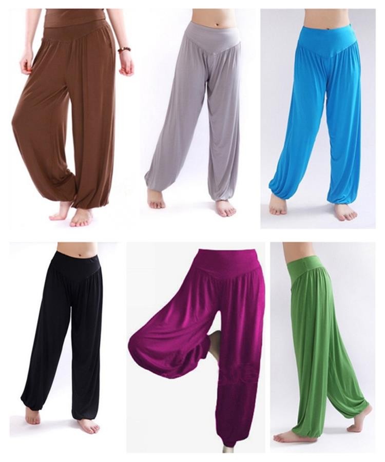 Yoga Pants Women Plus Size Colorful Bloomers Dance Yoga TaiChi Full Length Pants Smooth No Shrink Antistatic Pants Fast Shipping 2015 006