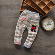 Spring/ Autumn kids Jeans Long Pants baby For boys Girls Children jeans trousers Classical Plaid t 2-7T
