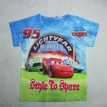 New 2015 boys Summer Sports Car t shirt kids baby spiderman t shirts children clothing roupas
