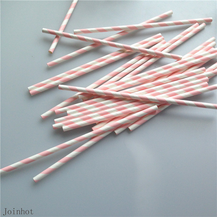 25pcs lot Pink Striped paper drinking straws creative drinking straw Wedding Decorations Birthday Party