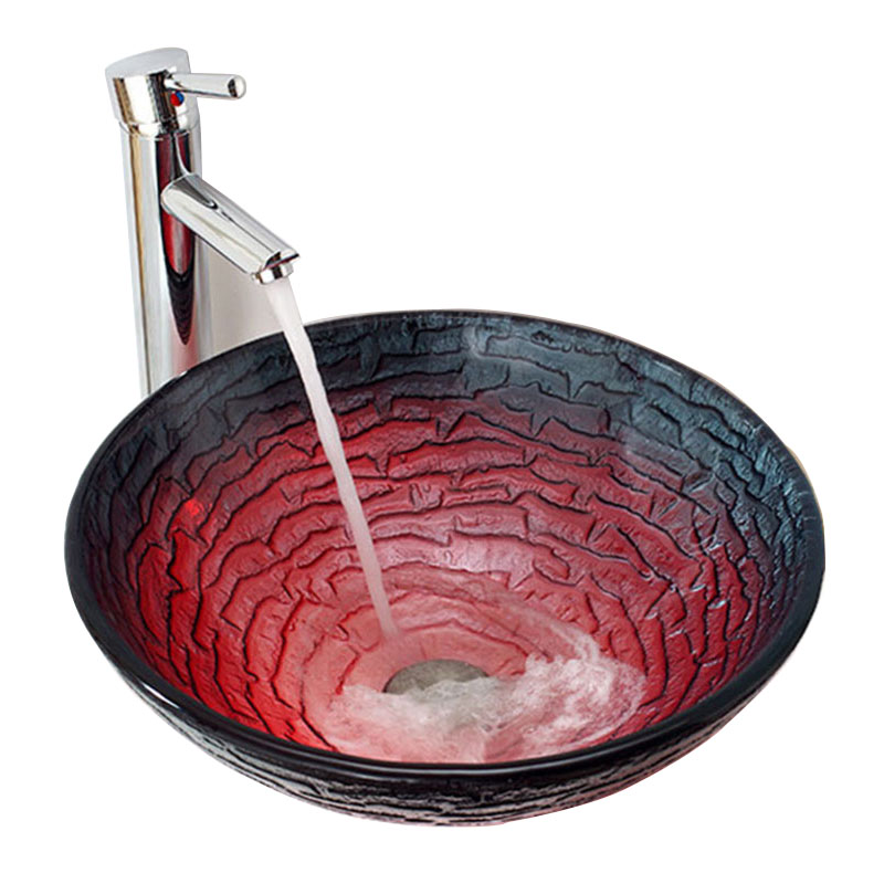 Online Kaufen Großhandel rot glas waschbecken aus China rot glas