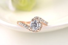ROXI new arrival rose gold plated simple ring set with AAA Australia Crystal romantic fashion wedding