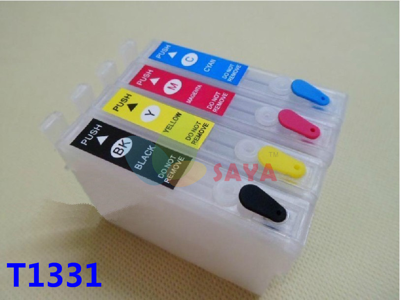 1SET T133 Refillable ink cartridge FOR EPSON Stylus T12 T22 TX120 TX129 Office TX320F TX325F printer ink cartridge with chips