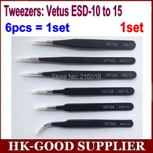 1set  BGA Precision ESD Tweezers Set, stainless steel anti-static tweezers Repair Tool (1set=6pcs) Free shipping  ePacket