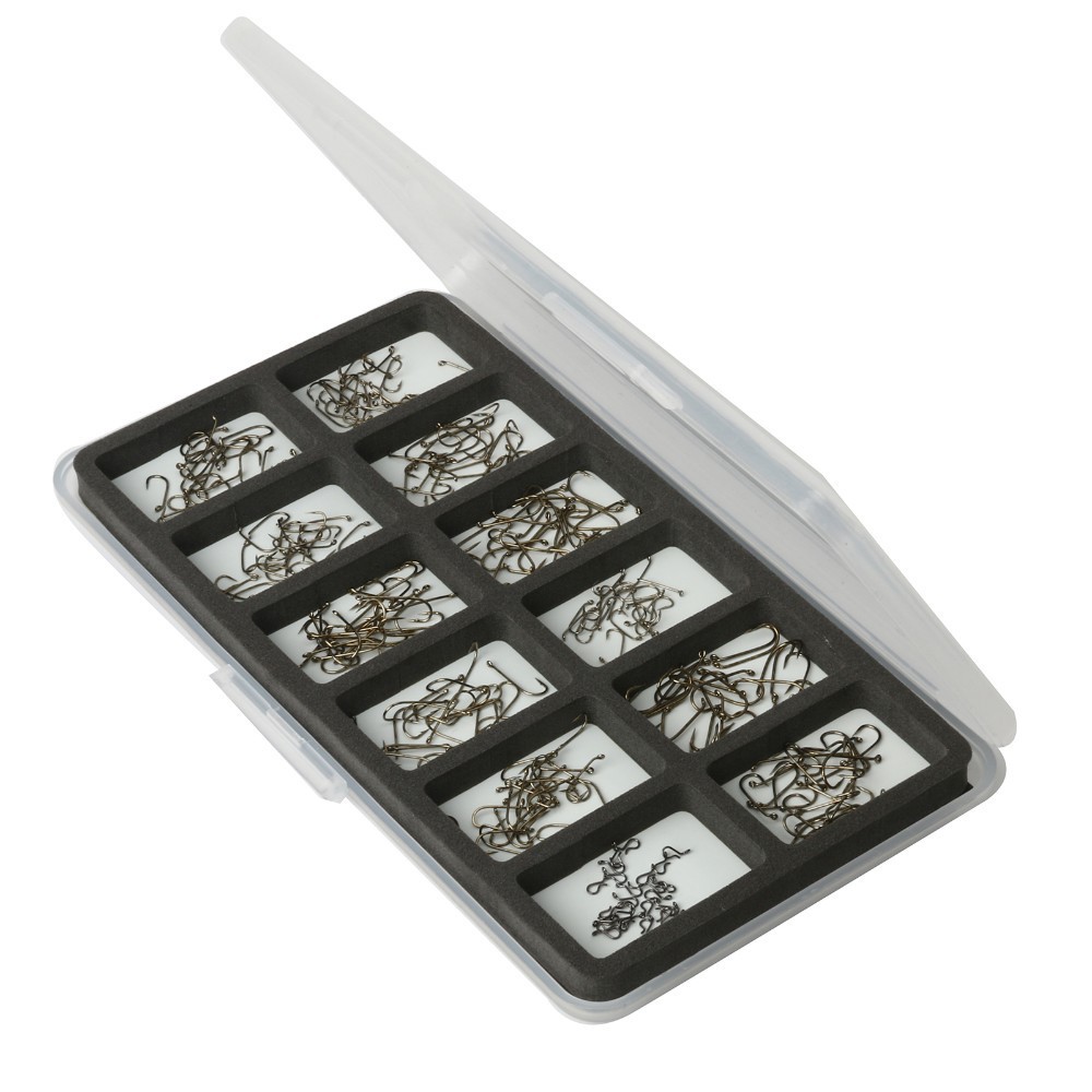 12 Magnet Compartment Fly Fishing Box 185 103 13mm with 300pcs 12 18 Fly Fishing Hooks