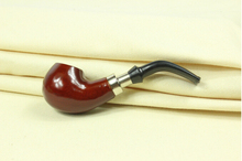 Gift Set Bent Tobacco Pipe 14cm Wood Pipe 9mm Filter Smoking Pipe Smoke Wooden Pipe Free