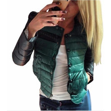 Women Short Winter Coat 2015 New Fashionable Winter Jackets Casual Female Jacket Outerwear Plaid Quilting Padded Parkas Canada