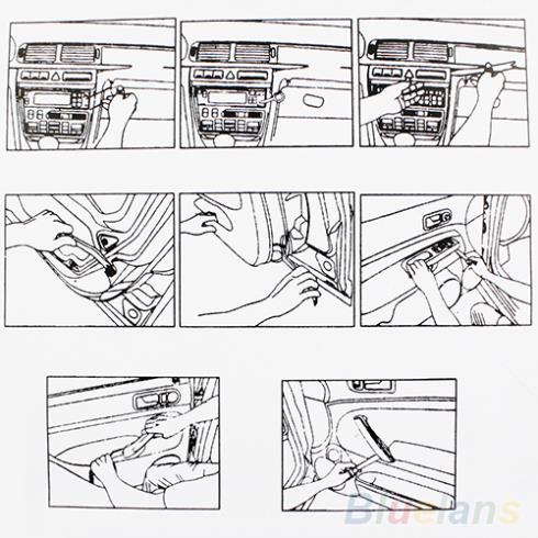 1 Set 12Pcs Plastic Car Radio Door Clip Panel Trim Dash Audio Removal Pry Tool Repairing