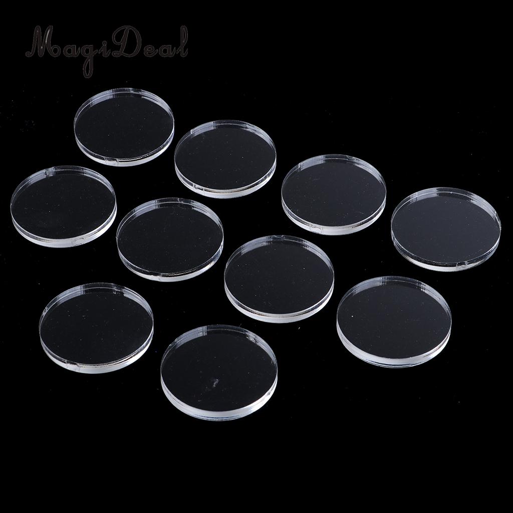 CIRCLE 80mm BLACK ACRYLIC BASES for Roleplay Miniatures ROUND 