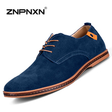 Men Sneakers Suede Genuine Leather Oxfords California Casual Shoes Men’s Flats Shoes 38-48 Size European style Fast Shipping