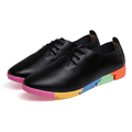 New Spring Fashion Lace up Woman Flats Round Toe Student Shoes Leisure Soft Bottom Deep Mouth