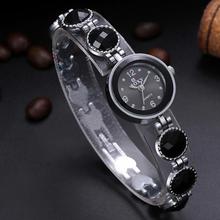 Newly Design Women’s Elegant Black Faux Diamond Brand Watch Bracelet Wrist Watches 160315