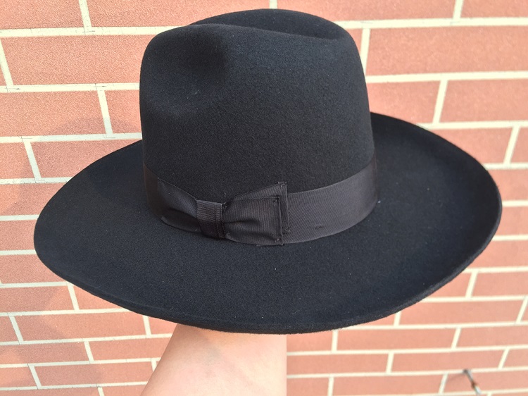 black-israel-jewish-hat-jews-wool-hasidic-kosher-rabbi-fedora-cap