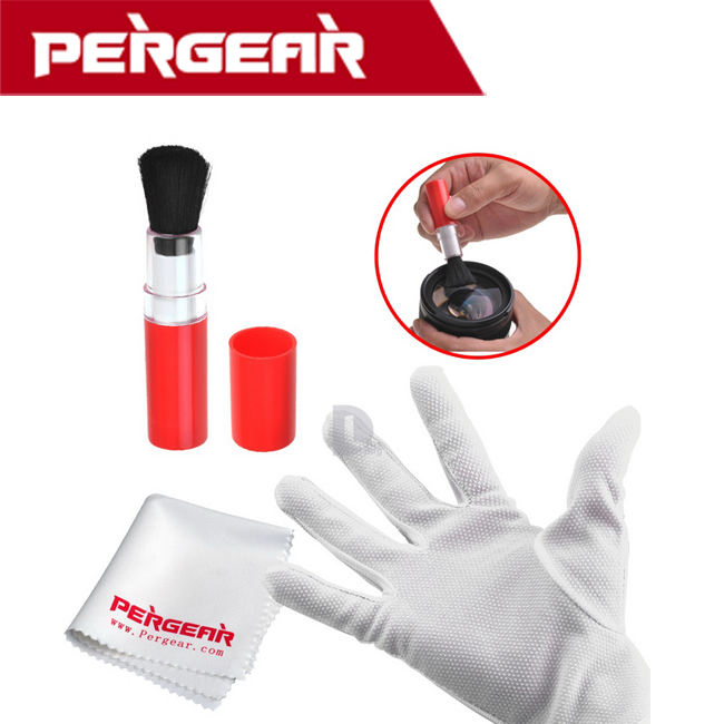 Pergear очистки комплект для чистки линз Pen кисти + Mircro волокна ткань линзы + антистатический перчатки для канона Nikon объектив камеры P0014693