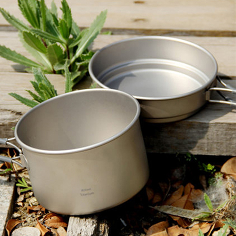 Titanium Pot Outdoor Camping Picnic Cookware Titanium Cookware 170g KS52 For Camping Hiking Traving Hunting Cooking Set