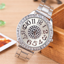 Ladies Fashion Silver Rose Gold Watch Women Luxury Brand Quartz Wristwatch With Rhinestone Steel Clock Female
