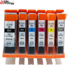 Free Shipping 5 PCS 1 SET PGI-550 CLI-551 PGI 550 CLI 551 ink cartridges compatible for canon ip7250,MG5450,MG6350 printers