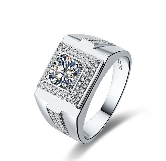 Mens diamond rings in sterling silver