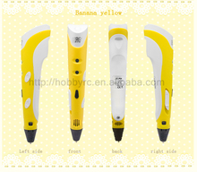 2016 Arrival yellow Cheap ballpoint plastic digital pen 3D pen 20 colors 5M ABS for kids