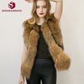 Sinofashion 2016 European Autumn Winter Faux Fur Raccoon Fur Vest Jacket Vest 3XL