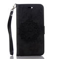 New For iPhone 7 Plus Mandolin Flowers Embossing Pu Holster Clip Leather Clamshell for iPhone7Plus Back