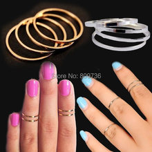 5PCS Set Hot Sell Punk Urban Gold stack Plain Above Knuckle Ring Band Midi Mid Finger
