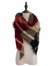 Fall Winter Warm Soft Large Popular Blanket Tartan Shawl Large Tartan Fashion Women Versatile Tartan Scarf Free Shipping