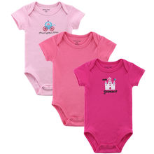 3Pcs Lot Short Sleeve Baby Rompers 100 Cotton Newborn Baby Clothes Baby Girl Summer Clothing Sets